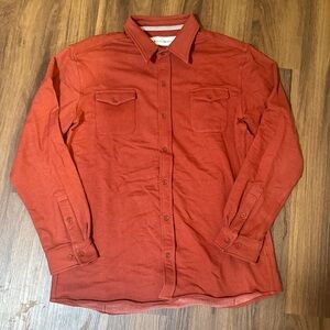 Rust Orange Button-Up Shirt Tony Loop Terry